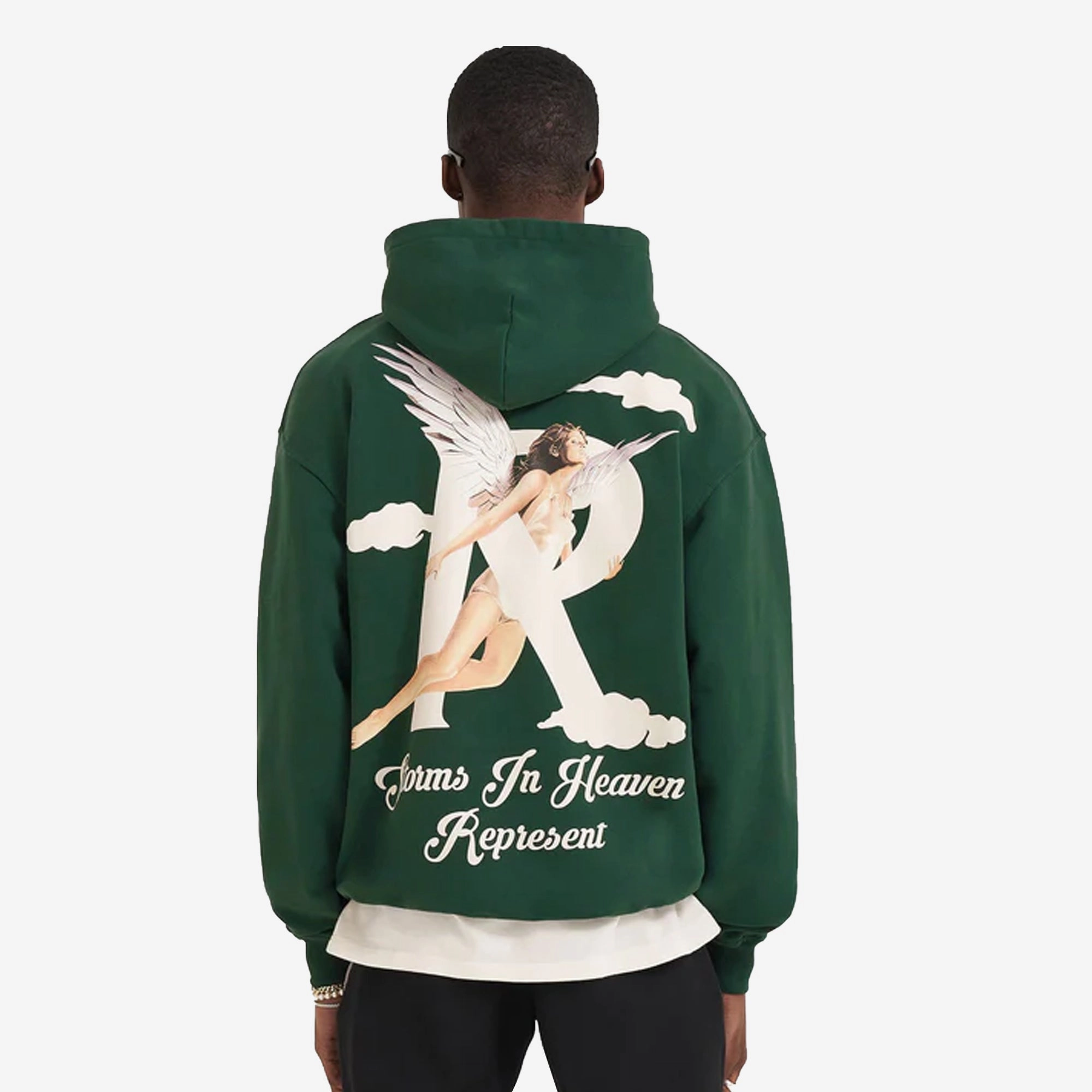 Represent | STORMS IN HEAVEN HOODIE  { RACING GREEN