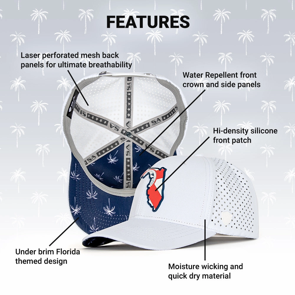 Special Edition Performance Snapback | Florida Palm Tree | White