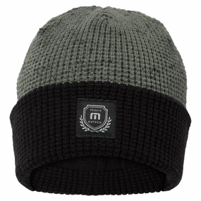 TravisMathew Cloud Waffle Golf Beanie Dark Olive - FW24 Men