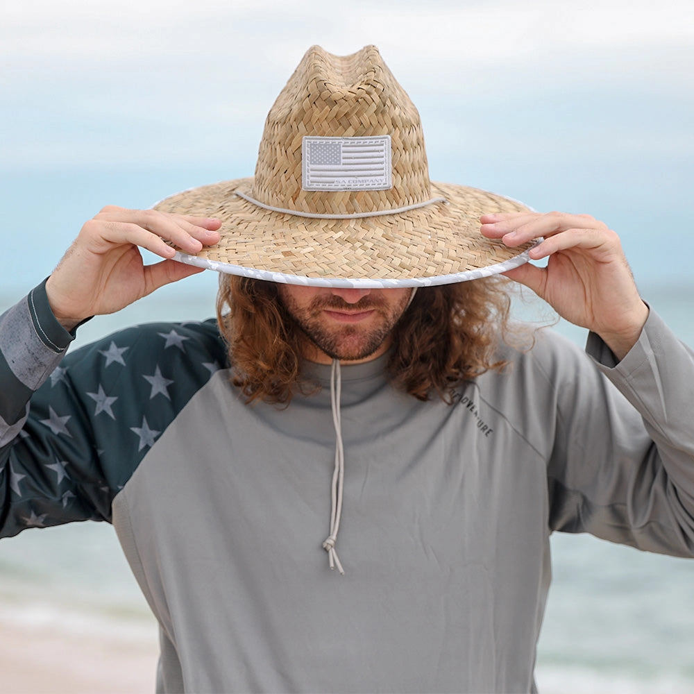 Under Brim Straw Hat | Geo Camo Ghost