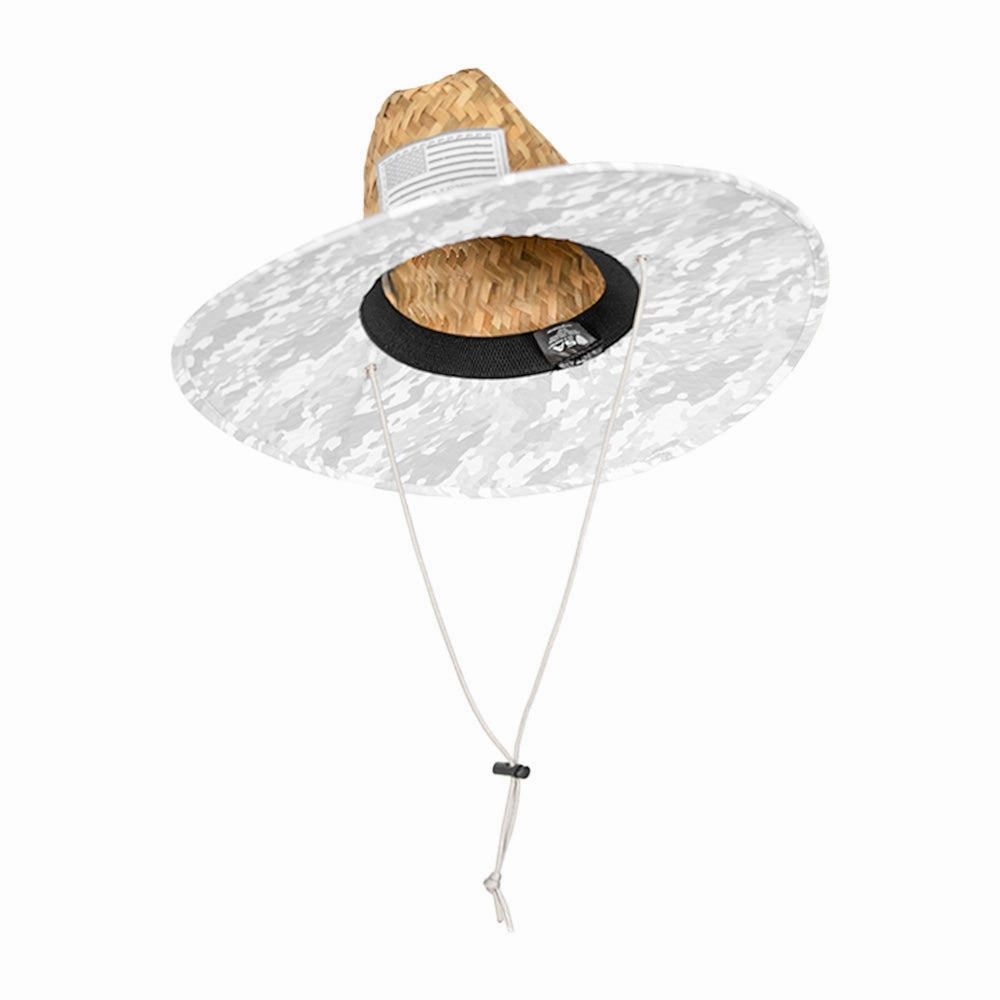 Under Brim Straw Hat | Geo Camo Ghost