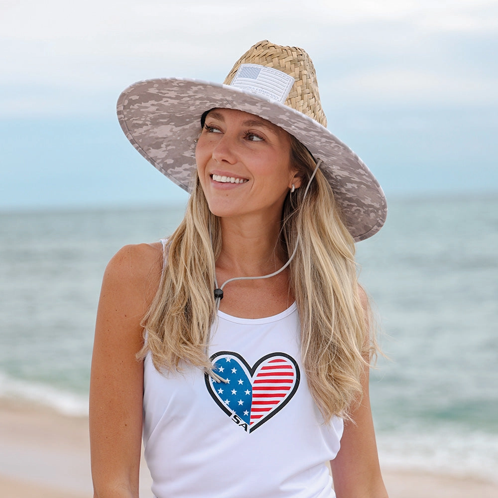 Under Brim Straw Hat | Geo Camo Ghost
