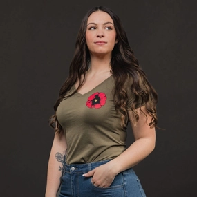 Women's Those We Love V-Neck T-Shirt - Military Green